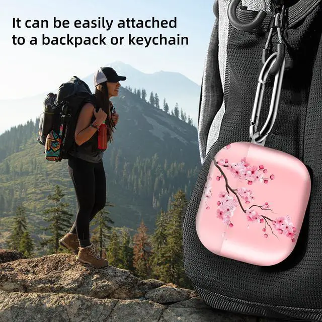 Alt view image 2 of 6 - Compatible with AirPod 4th Generation 2024 Case, Shockproof Anti-Drop Protective Cover, Cute Case for Women Men with Keychain(Pink Blooming Flower)