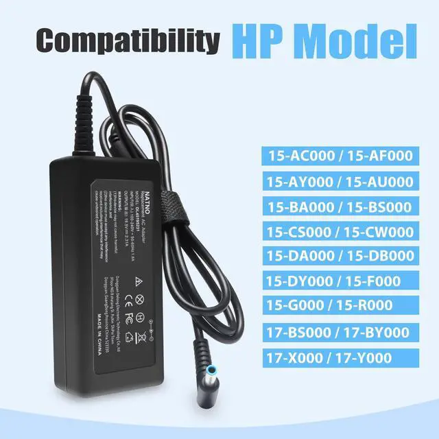 Alt view image 2 of 6 - 19.5V 2.31A 45W Ac Adapter/Laptop Charger/Power Supply for HP 15-ay039wm 15-ay041wm 15-ay191ms 15-ay061nr 15-ay009dx 15-ay011nr 15-ay068nr 15-ay019ds 15-ay103dx 15-ay083nr 15-ay117cl 15-ay196nr