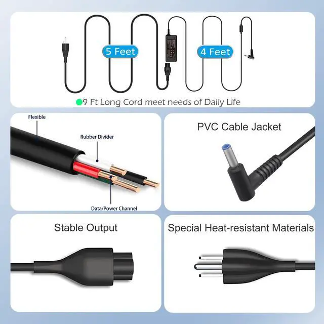 Alt view image 6 of 6 - 19.5V 2.31A 45W Ac Adapter/Laptop Charger/Power Supply for HP 15-ay039wm 15-ay041wm 15-ay191ms 15-ay061nr 15-ay009dx 15-ay011nr 15-ay068nr 15-ay019ds 15-ay103dx 15-ay083nr 15-ay117cl 15-ay196nr