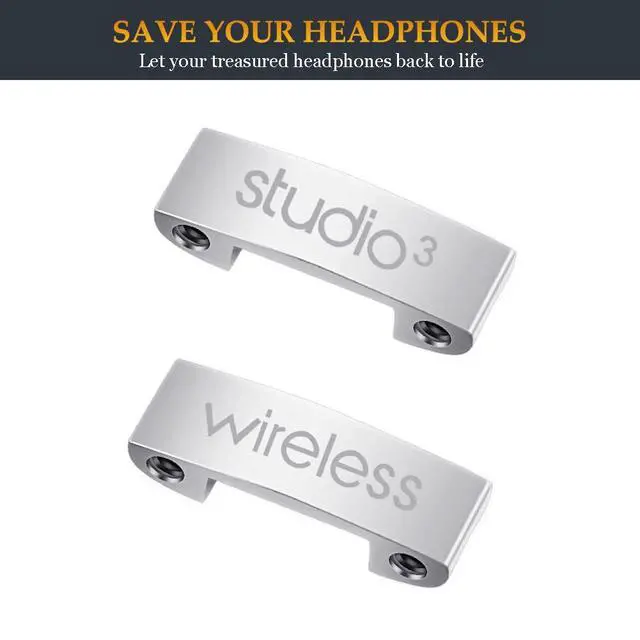 Alt view image 5 of 6 - Studio 3 Replacement Parts as Same as OEM A1914 Hinges Durable Accessories Repair Kit Compatible with Beats by Dre Studio3 (A1914) and Studio Pro (A2924) Wireless Over-Ear Headphones (Silver)