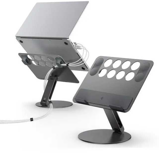 Main image of for Adjustable Laptop Stand with Ventilation | with Cable Management, Portable, Foldable Aluminum for Mac, Dell, HP, Lenovo & More - Space Gray