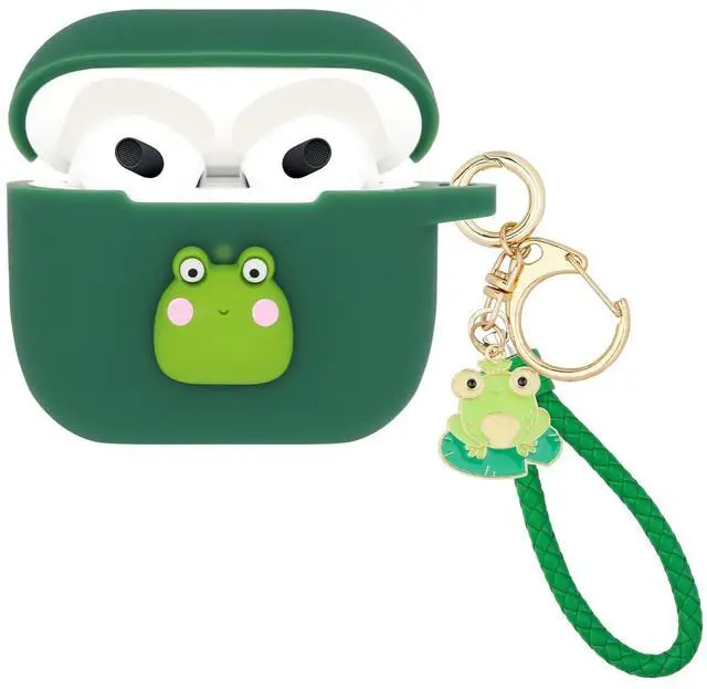 Main image of for Airpods 3 Case, Cute Kawaii Animal Cover for Airpod 3rd Gen 2021 Generation with Keychain (Frog)