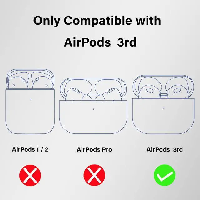 Alt view image 2 of 6 - for Airpods 3 Case, Cute Kawaii Animal Cover for Airpod 3rd Gen 2021 Generation with Keychain (Frog)