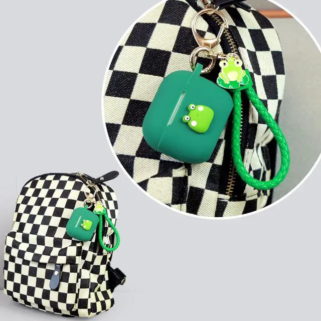 Alt view image 3 of 6 - for Airpods 3 Case, Cute Kawaii Animal Cover for Airpod 3rd Gen 2021 Generation with Keychain (Frog)