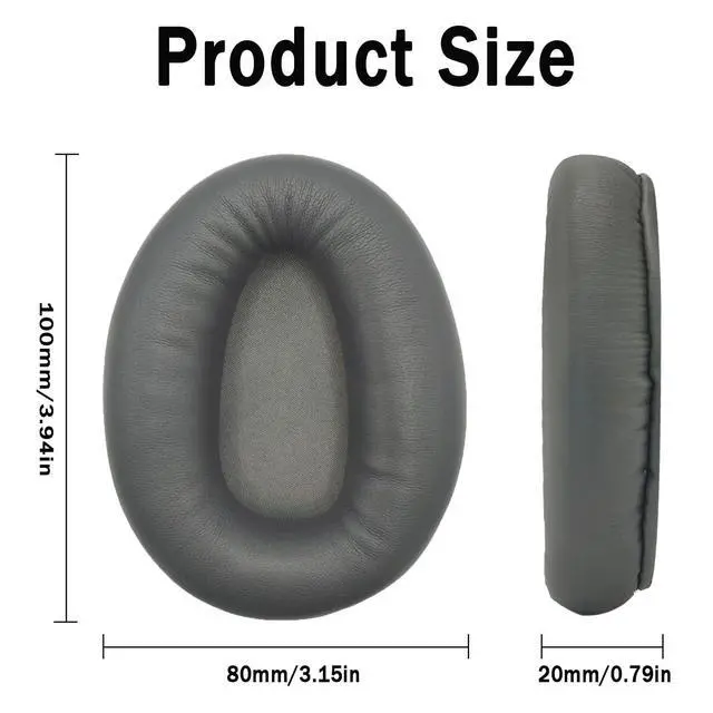 Alt view image 3 of 7 - Replacement Ear Pads Cushions for Sony WH-CH700N, WH-CH710N, WH-CH720N Headphones, Earpads Cover, Headset Ear Muffs, Headphone Repair Parts (Titanium)