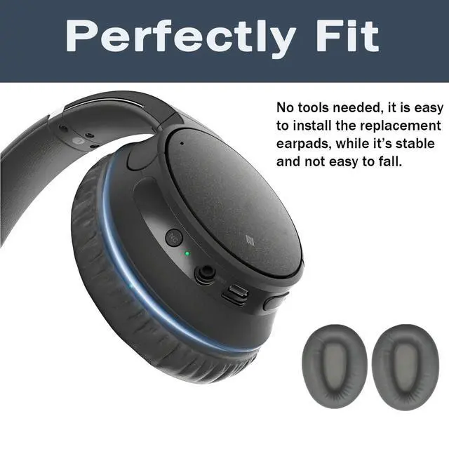 Alt view image 6 of 7 - Replacement Ear Pads Cushions for Sony WH-CH700N, WH-CH710N, WH-CH720N Headphones, Earpads Cover, Headset Ear Muffs, Headphone Repair Parts (Titanium)
