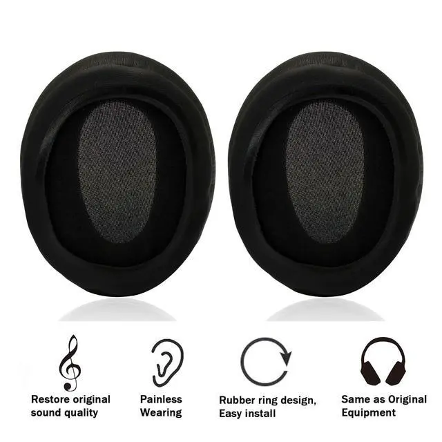 Alt view image 4 of 7 - Replacement Ear Pads Cushions for Sony WH-CH700N, WH-CH710N, WH-CH720N Headphones, Earpads Cover, Headset Ear Muffs, Headphone Repair Parts (Black)