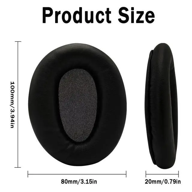 Alt view image 3 of 7 - Replacement Ear Pads Cushions for Sony WH-CH700N, WH-CH710N, WH-CH720N Headphones, Earpads Cover, Headset Ear Muffs, Headphone Repair Parts (Black)