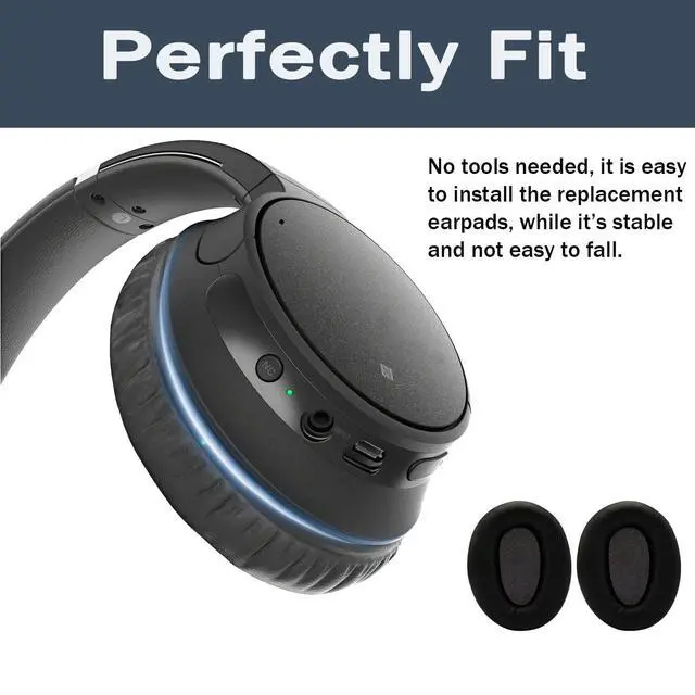 Alt view image 6 of 7 - Replacement Ear Pads Cushions for Sony WH-CH700N, WH-CH710N, WH-CH720N Headphones, Earpads Cover, Headset Ear Muffs, Headphone Repair Parts (Black)