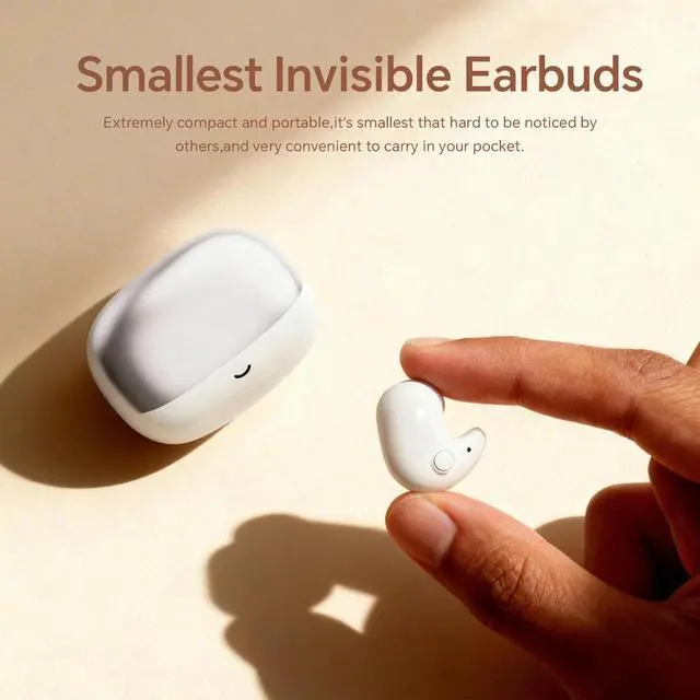 Alt view image 4 of 7 - Sleep Ear Buds Mini Flat Invisible Earbuds Sleeping Headphones for Side Sleepers, Comfortable Low Profile Small Tiny Discreet Micro Hidden Earbuds Wireless Bluetooth for Work, Small Ear Canals