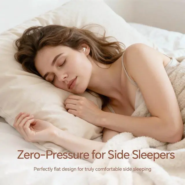 Alt view image 3 of 7 - Sleep Ear Buds Mini Flat Invisible Earbuds Sleeping Headphones for Side Sleepers, Comfortable Low Profile Small Tiny Discreet Micro Hidden Earbuds Wireless Bluetooth for Work, Small Ear Canals
