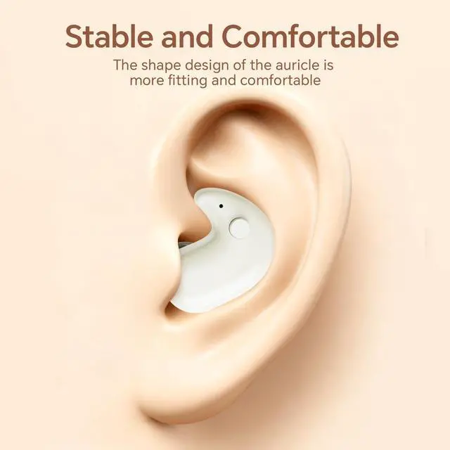 Alt view image 7 of 7 - Sleep Ear Buds Mini Flat Invisible Earbuds Sleeping Headphones for Side Sleepers, Comfortable Low Profile Small Tiny Discreet Micro Hidden Earbuds Wireless Bluetooth for Work, Small Ear Canals