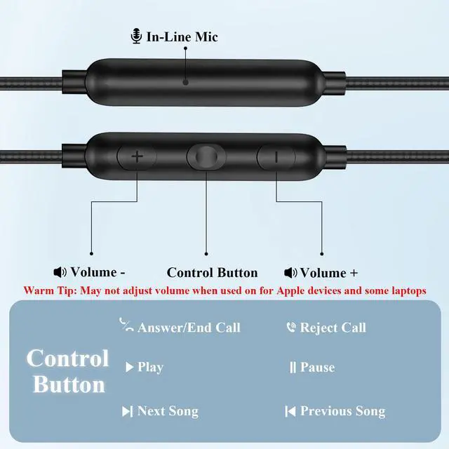 Alt view image 5 of 7 - Wired Earbuds 3.5mm 90 Degree Angled Plug EarHook Sport Over Ear Headphones | Noise Isolating Earphones with Mic In-Line Control for iPhone for Samsung for Android Laptop PC/Switch 3.5mm Jack Devices