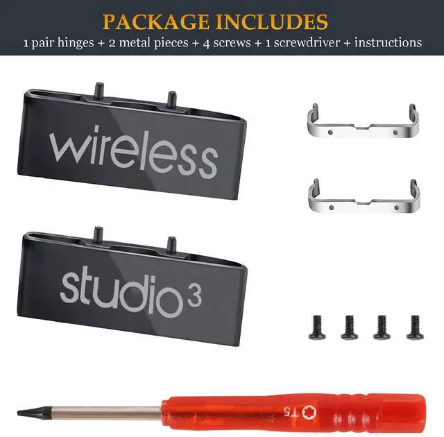 Alt view image 6 of 6 - Studio 3 Replacement Hinge as Same as OEM A1914 Replacement Parts Repair Kit Durable Accessories Compatible with Beats by Dre Studio3 (A1914) and Studio Pro (A2924) Wireless Headphones (Black)