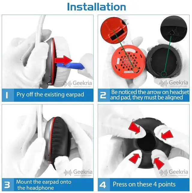 Alt view image 5 of 6 - Replacement Ear Pads Compatible with Beats Solo Wireless (Solo-Bluetooth) (810-00012-00) (810-00012-01) Headphones, Ear Cushions with Video Guide (White)