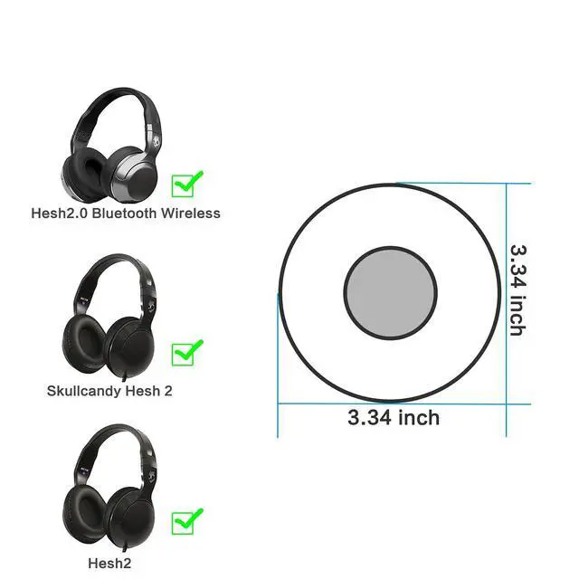 Alt view image 5 of 6 - Hesh 2 Earpads Replacement for Skullcandy Hesh Hesh 2 Bluetooth Wireless Headphones Replacement Ear Cushions Ear Cover