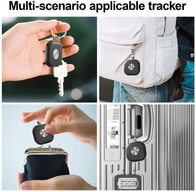 Alt view image 4 of 5 - 4-Pack Smart Air Tracker Tags, Works with Apple Find My APP (iOS Only) | Bluetooth Item Locator, Loud Sound, Replaceable Battery, Suitable for Luggage, Bags, Wallets, Backpacks, Keys, Black