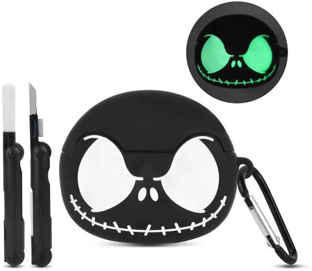 Main image of for AirPods Pro 3 Case Cover with Cleaner kit, Soft Silicone, Black | Eyes Glowing in the Dark, 3D Funny Skull Cute Case for AirPod Pro 3 Case for Women Men