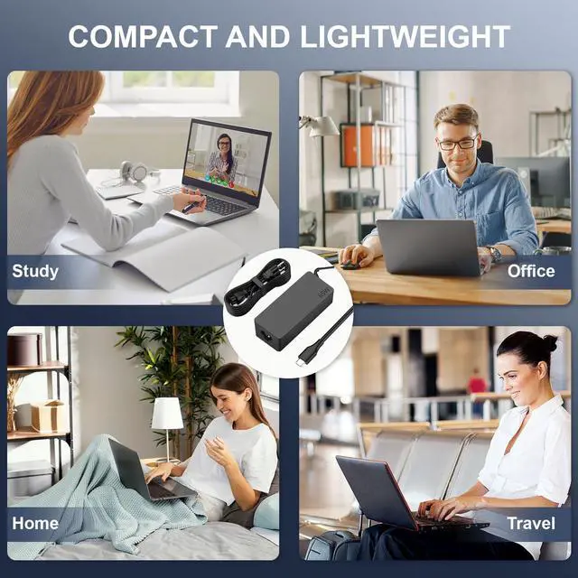 Alt view image 5 of 7 - 65W USB C Laptop Charger Compatible with HP ProBook 4 G1i/G1i/G1a 14 16 | Fit for EliteBook 6 8 G1i/G2i/G1a/G2a/X/Ultra/X Flip 13 14 16,ProBook 465 460 455 450 445 440 G9 G10 G11 Adapter