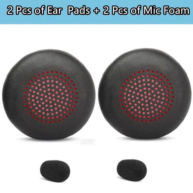 Alt view image 5 of 5 - Replacement Ear Pads for Poly Savi 7300 7310 7320 7410 Office Headsets | Earpads with High-Density Foam and Protein Leather, Black