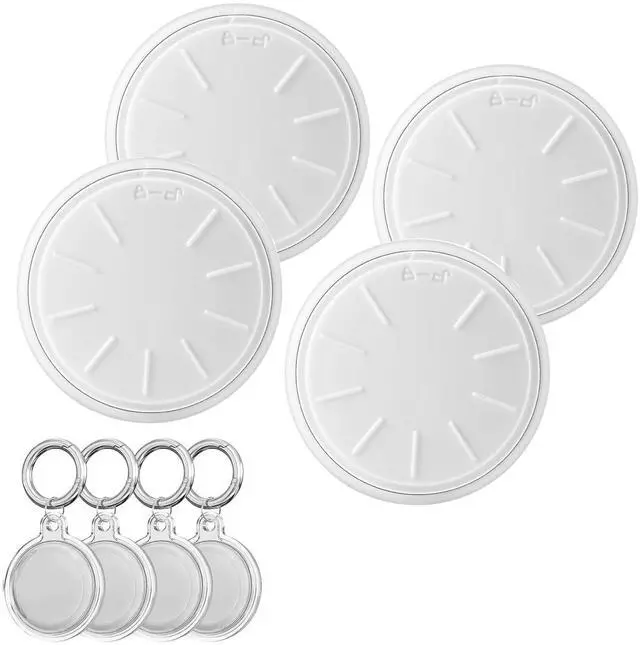 Alt view image 2 of 6 - Tracker Tags-4 Pack, Item Tracker with Waterproof Case for Your Keys, Wallet etc, Luggage Trackers Works with Find My APP (iOS Only)