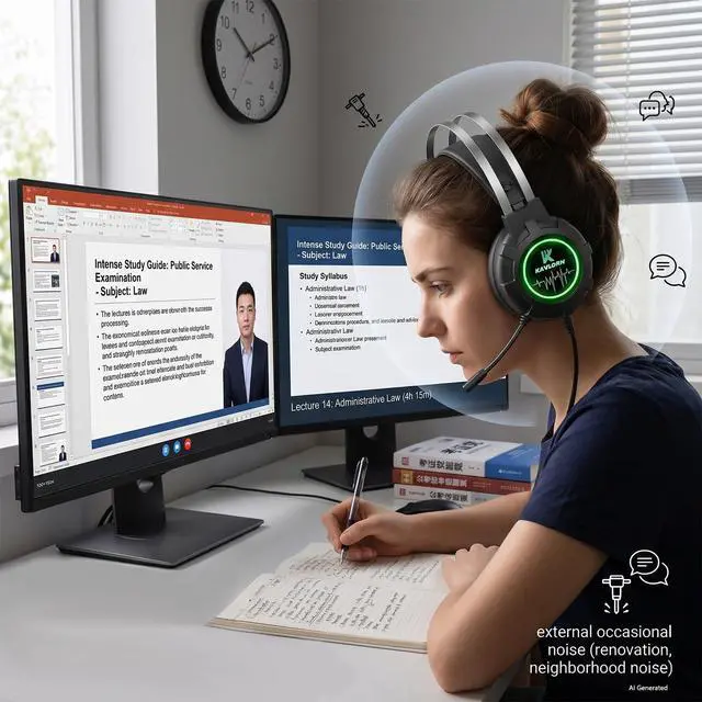 Alt view image 6 of 6 - Gaming Headset,Comfortable Gaming Headphone: 7.1 Surround Sound | Self-Adjusting Suspension Headband,50MM Drivers&Noise Canceling Mic,Cool RGB lighting,One-Key Volume Roller,Wired USB