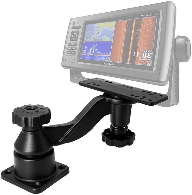 Main image of Heavy-Duty Aluminum Fishfinder Mount for 7-16 Inches Screens, with Reinforced Arm, Compatible with Garmin, Lowrance, Humminbird, Raymarine