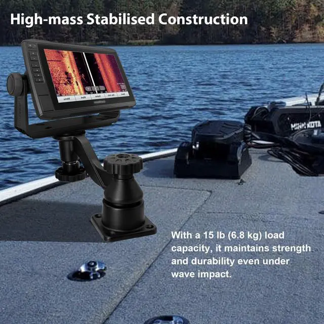 Alt view image 3 of 5 - Heavy-Duty Aluminum Fishfinder Mount for 7-16 Inches Screens, with Reinforced Arm, Compatible with Garmin, Lowrance, Humminbird, Raymarine