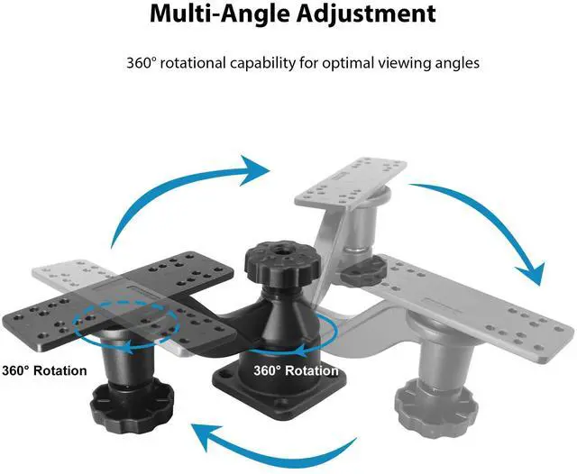Alt view image 4 of 5 - Heavy-Duty Aluminum Fishfinder Mount for 7-16 Inches Screens, with Reinforced Arm, Compatible with Garmin, Lowrance, Humminbird, Raymarine