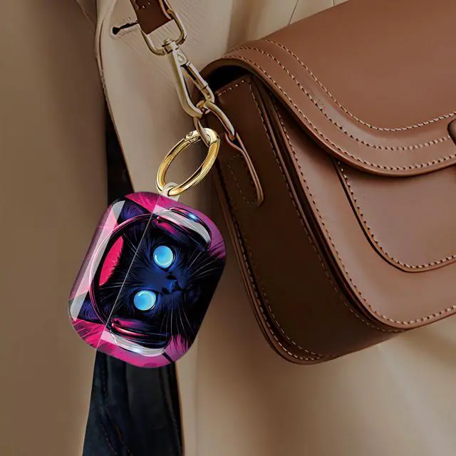Alt view image 6 of 7 - Case Compatible with AirPod Pro 3 2025, Cute Protective Cover with Keychain for AirPod Pro 3rd Generation, Full Protection Case for Women Girls(Neon Cat)