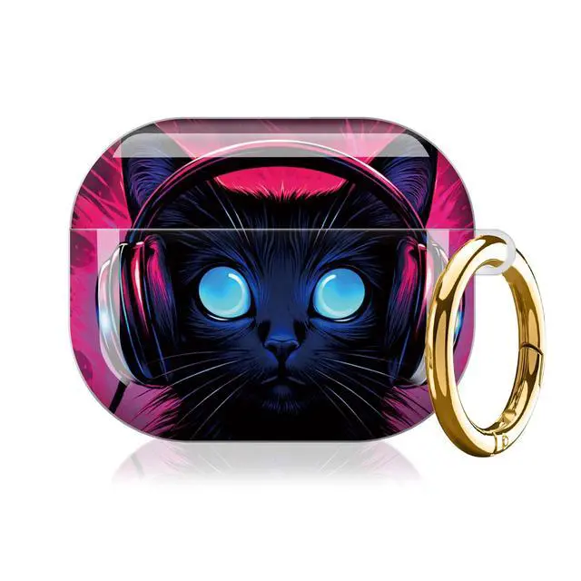 Alt view image 7 of 7 - Case Compatible with AirPod Pro 3 2025, Cute Protective Cover with Keychain for AirPod Pro 3rd Generation, Full Protection Case for Women Girls(Neon Cat)