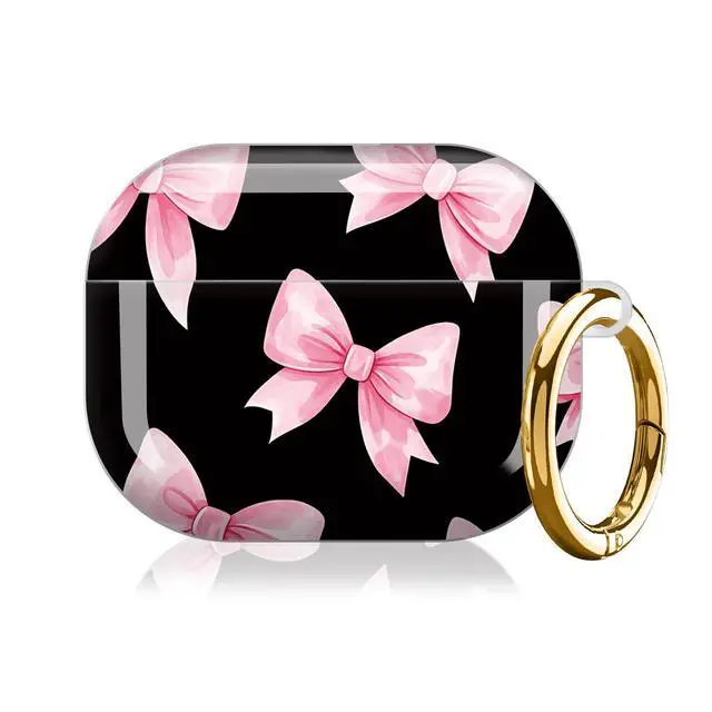 Alt view image 7 of 7 - Case Compatible with AirPod Pro 3 2025, Cute Protective Cover with Keychain for AirPod Pro 3rd Generation, Full Protection Case for Women Girls(Pink Bows)