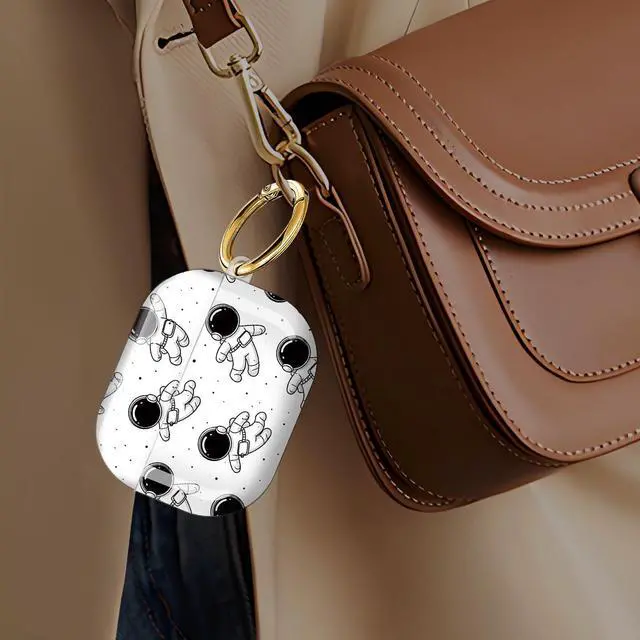 Alt view image 6 of 7 - Case Compatible with AirPod Pro 3 2025, Cute Protective Cover with Keychain for AirPod Pro 3rd Generation, Full Protection Case for Women Girls(Astronauts Floating in Space)