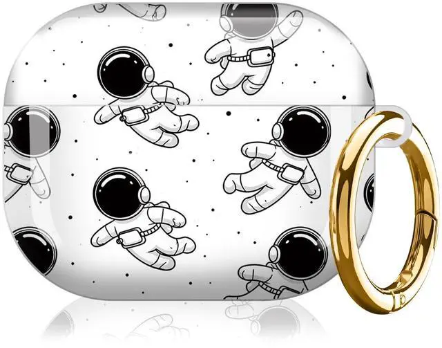 Alt view image 7 of 7 - Case Compatible with AirPod Pro 3 2025, Cute Protective Cover with Keychain for AirPod Pro 3rd Generation, Full Protection Case for Women Girls(Astronauts Floating in Space)