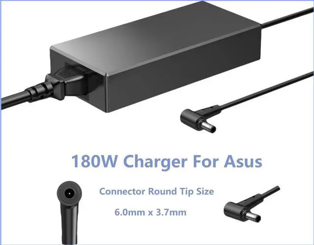 Alt view image 3 of 6 - 180W Charger Compatible with Zephyrus ADP-180TB H Charger for ASUS ROG Zephyrus G14 G15 GA401 GA401I GA401IV GA502 GA502D GA502DU GA502IU GA502IV Tuf Gaming Laptop Power Supply Cord