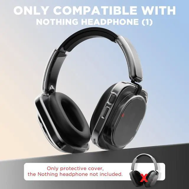 Alt view image 2 of 6 - for Nothing Headphone (1) Shell Cover Protector, TPU Ear Cup Cover and PC Headband Compatible with Nothing Headphone (1),Anti-Scratch Ear Cap Headband Protective Accessories (Clear)