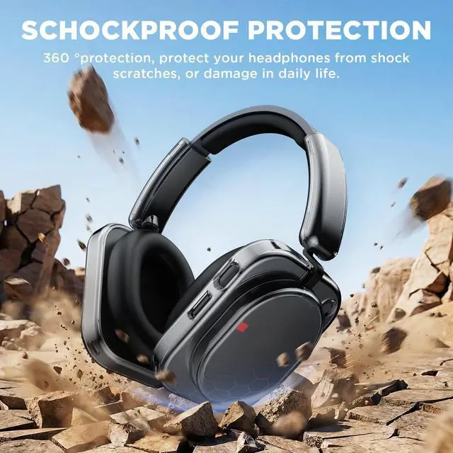 Alt view image 4 of 6 - for Nothing Headphone (1) Shell Cover Protector, TPU Ear Cup Cover and PC Headband Compatible with Nothing Headphone (1),Anti-Scratch Ear Cap Headband Protective Accessories (Clear)