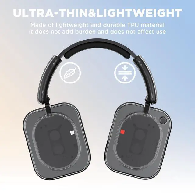 Alt view image 5 of 6 - for Nothing Headphone (1) Shell Cover Protector, TPU Ear Cup Cover and PC Headband Compatible with Nothing Headphone (1),Anti-Scratch Ear Cap Headband Protective Accessories (Clear)