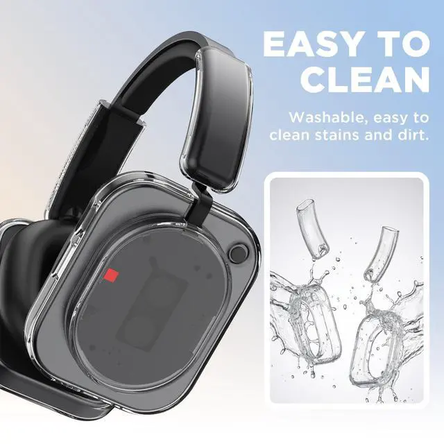 Alt view image 6 of 6 - for Nothing Headphone (1) Shell Cover Protector, TPU Ear Cup Cover and PC Headband Compatible with Nothing Headphone (1),Anti-Scratch Ear Cap Headband Protective Accessories (Clear)