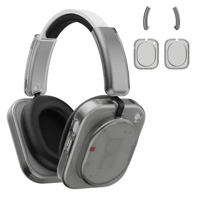 Main image of for Nothing Headphone (1) Shell Cover Protector, TPU Ear Cup Cover and PC Headband Compatible with Nothing Headphone (1),Anti-Scratch Ear Cap Headband Protective Accessories (Clear Gray)