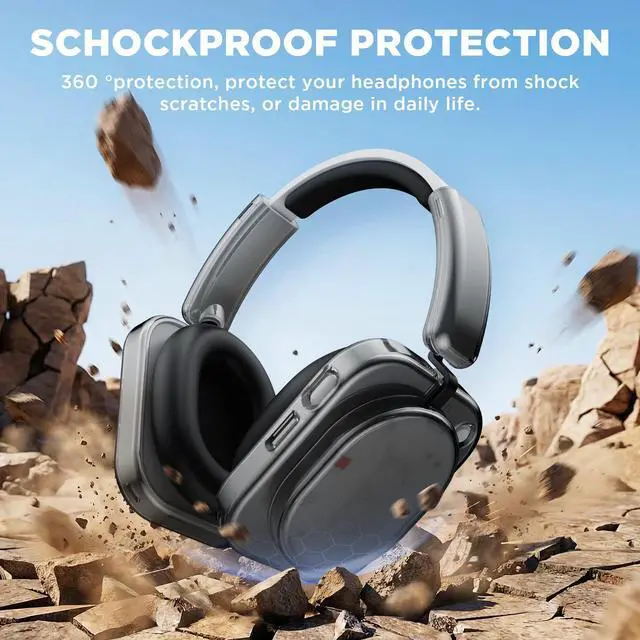 Alt view image 4 of 6 - for Nothing Headphone (1) Shell Cover Protector, TPU Ear Cup Cover and PC Headband Compatible with Nothing Headphone (1),Anti-Scratch Ear Cap Headband Protective Accessories (Clear Gray)