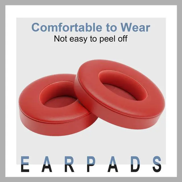 Alt view image 3 of 6 - Replacement Ear Pads for Beats Studio 3 / Studio 2, EarPads for Studio3 / Studio2 Wireless Over-Ear Headphones, Red