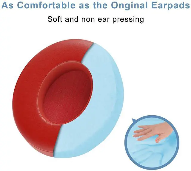 Alt view image 5 of 6 - Replacement Ear Pads for Beats Studio 3 / Studio 2, EarPads for Studio3 / Studio2 Wireless Over-Ear Headphones, Red