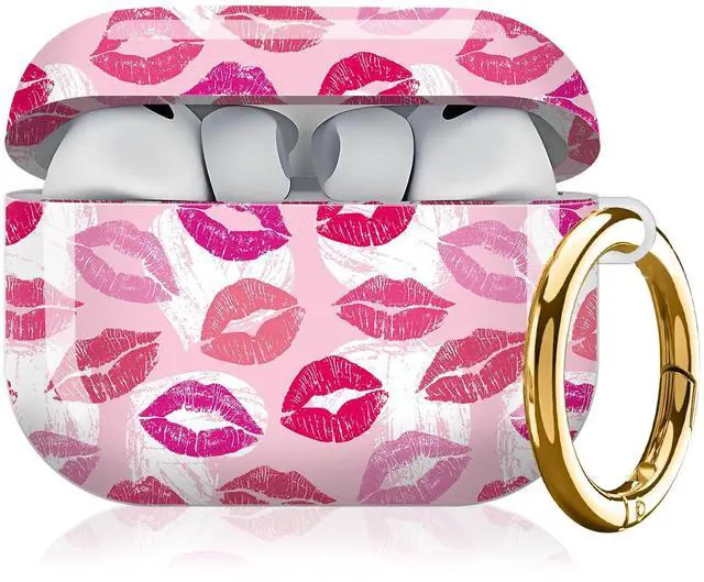 Main image of Compatible with AirPod Pro 3rd Generation Case 2025,Fashion Protective Cover with Keychain, Anti-Scratch, Drop Protection,Shockproof Cover for AirPod Pro 3 Women(Pink Lip)