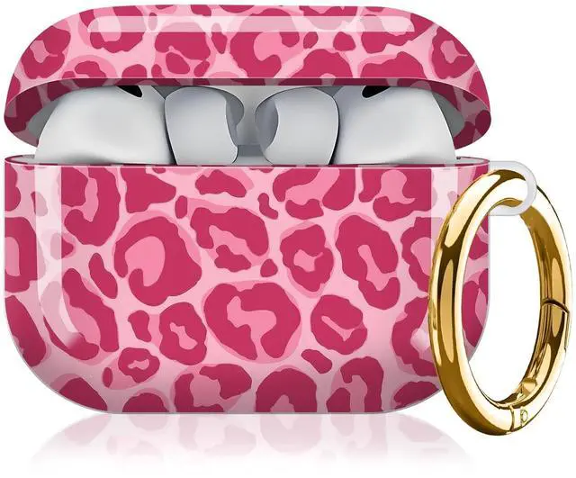 Main image of Compatible with AirPod Pro 3rd Generation Case 2025,Fashion Protective Cover with Keychain, Anti-Scratch, Drop Protection,Shockproof Cover for AirPod Pro 3 Women(Pink Spot Leopard)