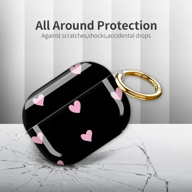 Alt view image 4 of 6 - Compatible with AirPod Pro 3rd Generation Case 2025,Fashion Protective Cover with Keychain, Anti-Scratch, Drop Protection,Shockproof Cover for AirPod Pro 3 Women(Pink Heart)