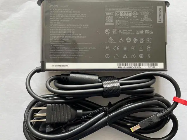 Main image of New Slim Design for 20V 11.5A 230W Slim Tip AC Adapter for IdeaPad Y900 Y910 G510, Compatible P/N: ADL230SCC3A, SA10R16890, 02DL144