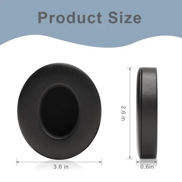 Alt view image 6 of 6 - Replacement Ear Pads for Beats Studio 3 / Studio 2, EarPads for Studio3 / Studio2 Wireless Over-Ear Headphones, Black