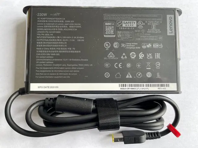 Alt view image 4 of 6 - New Slim Design for 20V 11.5A 230W Slim Tip AC Adapter for IdeaPad Y900 Y910 G510, Compatible P/N: ADL230SCC3A, SA10R16890, 02DL144