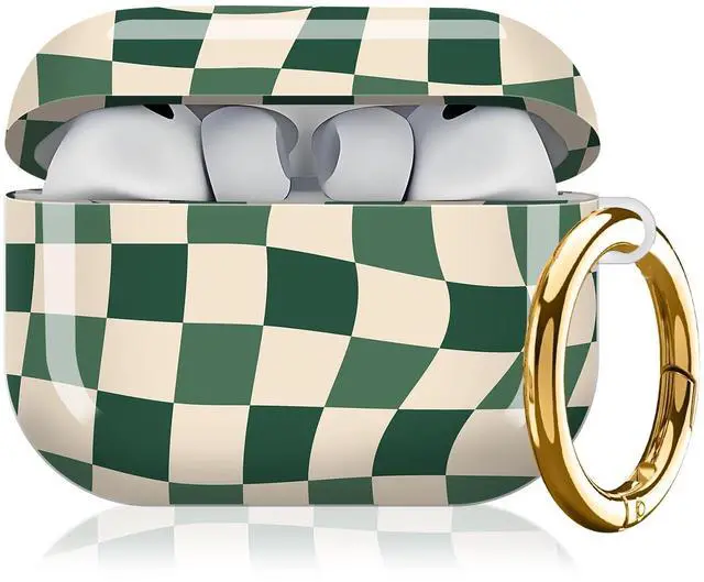 Main image of Compatible with AirPod Pro 3rd Generation Case 2025,Fashion Protective Cover with Keychain, Anti-Scratch, Drop Protection,Shockproof Cover for AirPod Pro 3 Women(Green Checkered)